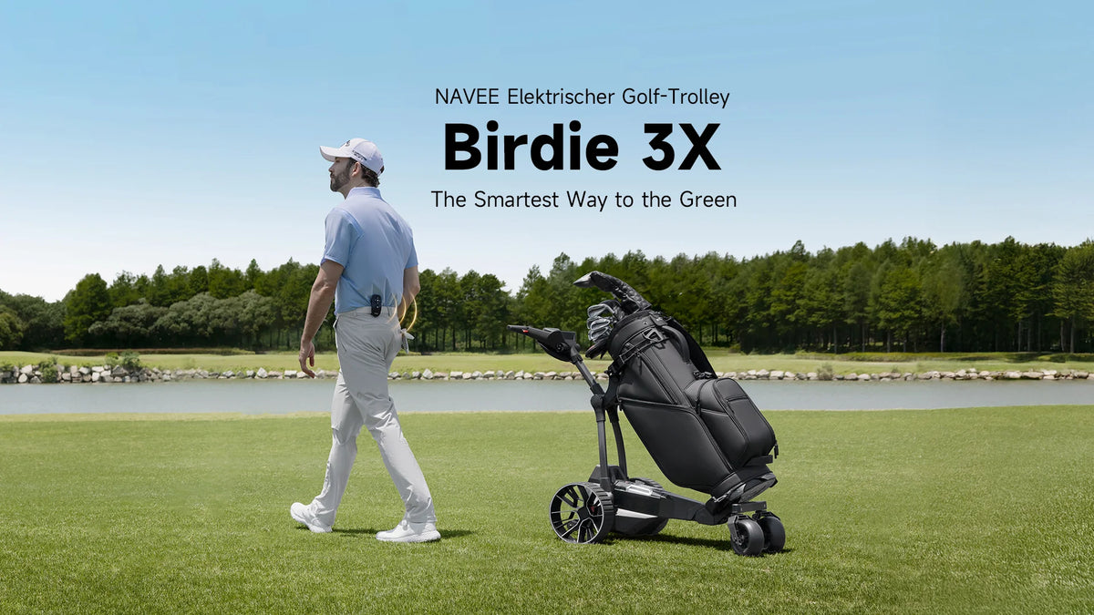 NAVEE Elektro Golftrolley Birdie 3x, schwarz