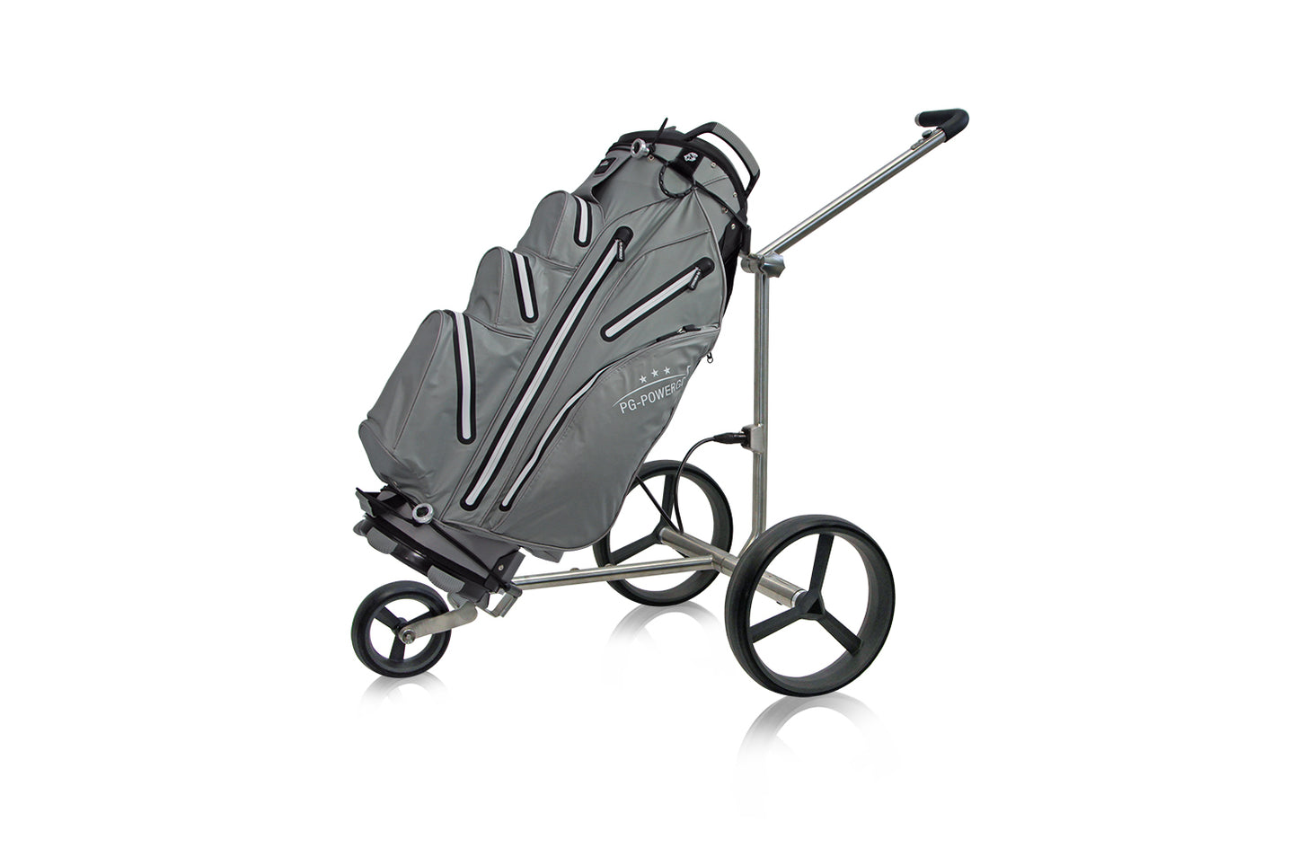 PG-Powergolf Nitro Flat Steel Elektro Golftrolley inklusive Zubehör-Paket