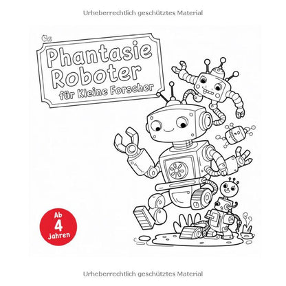 Phantasie Roboter zum Ausmalen für kleine Forscher