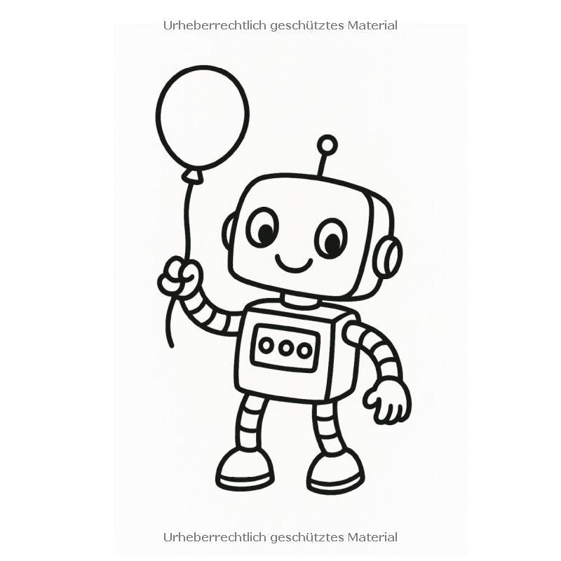 Phantasie Roboter zum Ausmalen für kleine Forscher