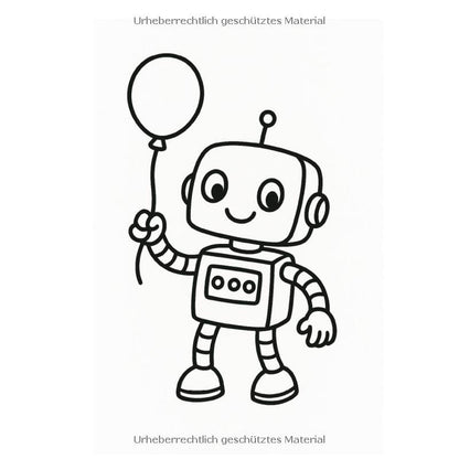 Phantasie Roboter zum Ausmalen für kleine Forscher