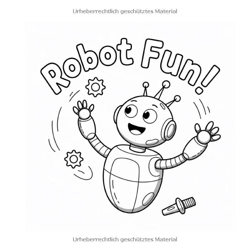 Phantasie Roboter zum Ausmalen für kleine Forscher