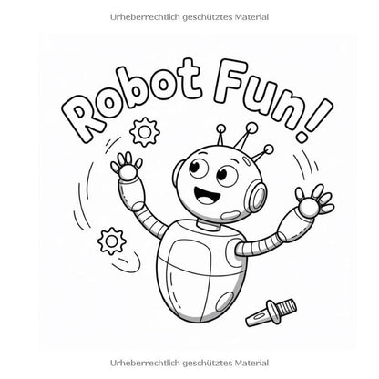 Phantasie Roboter zum Ausmalen für kleine Forscher