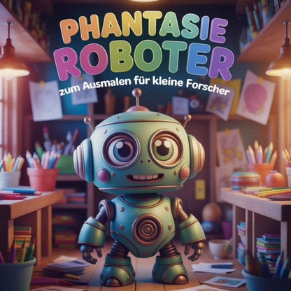 Phantasie Roboter zum Ausmalen für kleine Forscher
