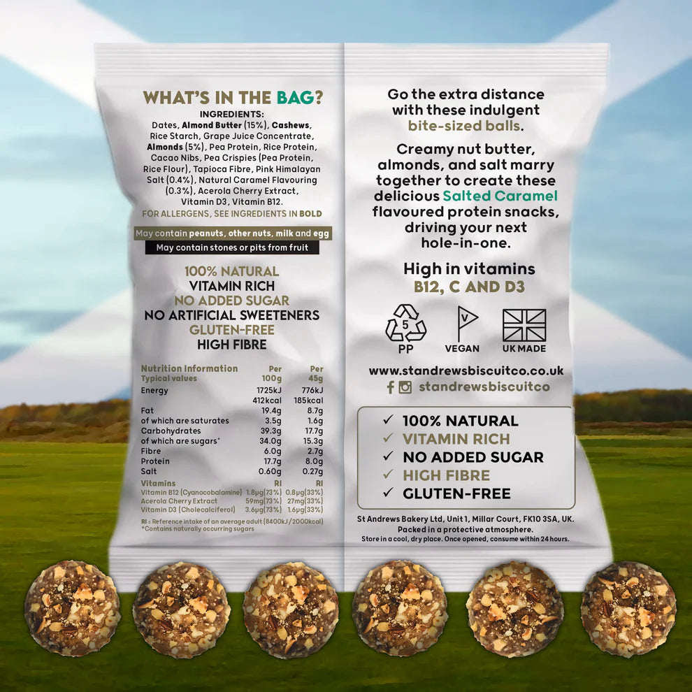 St. Andrews Bakery Protein Snack Golf Balls Salted Caramel